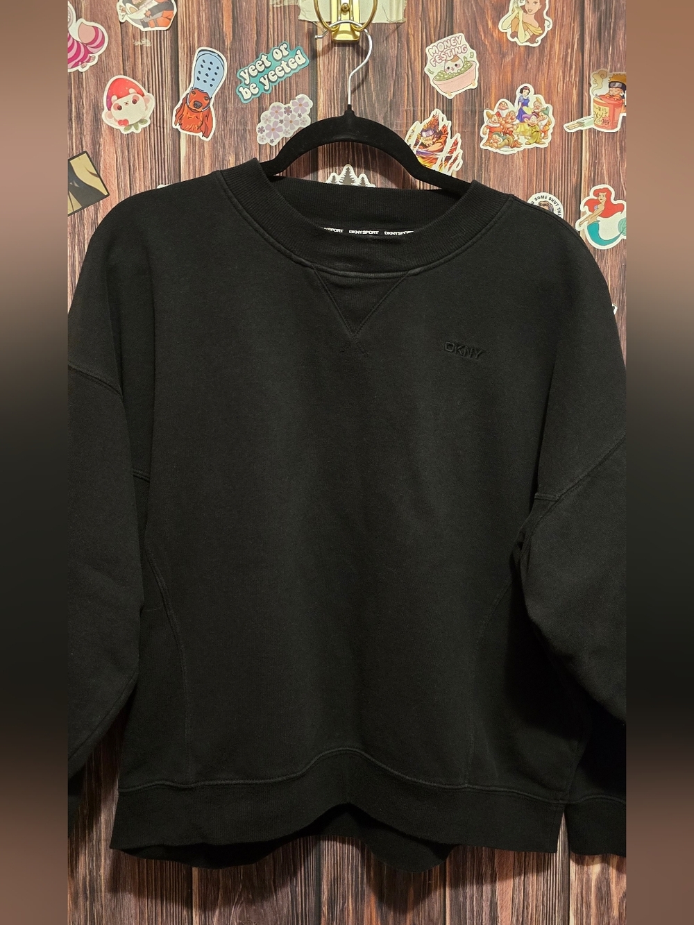 DKNY Embroidered Logo Crewneck Sweatshirt Black